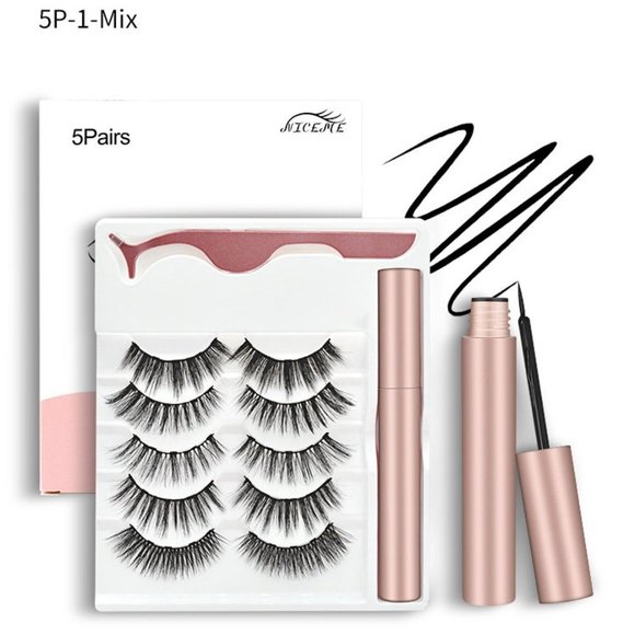 False Eyelashes Pack of 5 Pairs Magnetic Eyelashes - Picture 2 of 6
